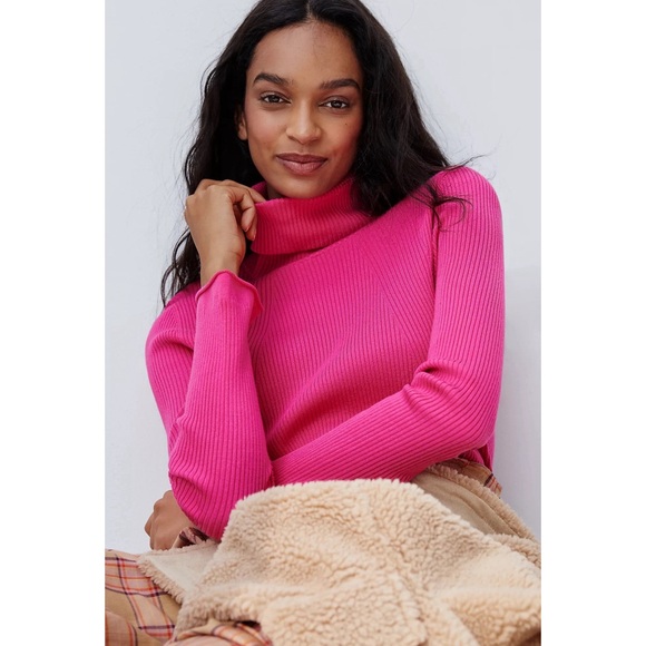 Anthropologie Maeve Parker Ribbed Turtleneck Pink NWT SZ 1X - Picture 2 of 15